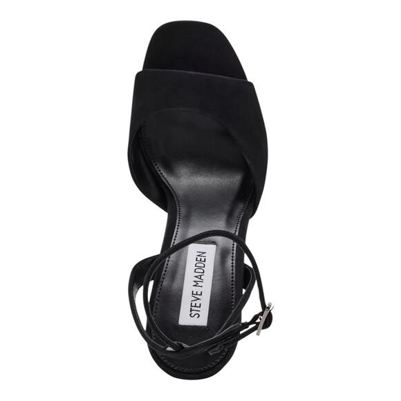 Steve Madden Women Assured Leather Ankle Strap Platform Sandals Black Size 8 1/2 - Picture 4 of 5